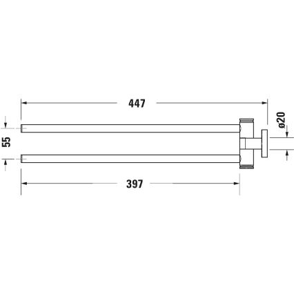 Duravit 99221000 - Nástenný vešiak na uteráky D-CODE 44,7 cm lesklý chróm