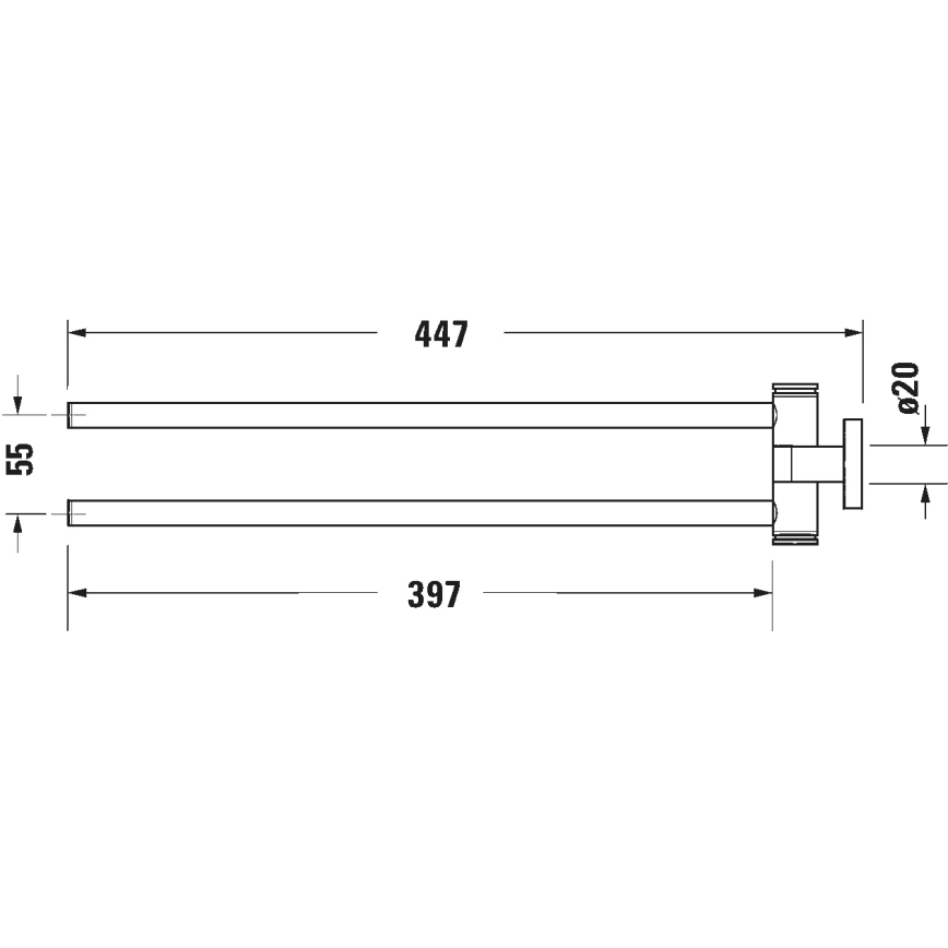 Duravit 99221000 - Nástenný vešiak na uteráky D-CODE 44,7 cm lesklý chróm