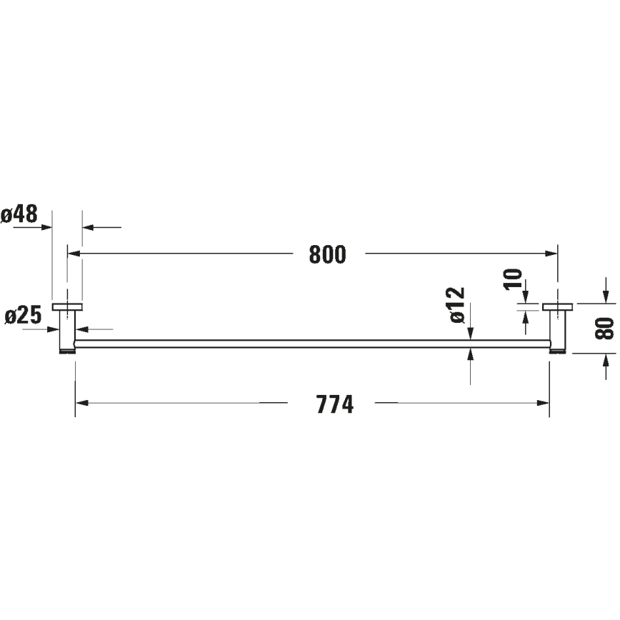 Duravit 99231000 - Nástenný vešiak na uteráky D-CODE 84,5 cm lesklý chróm