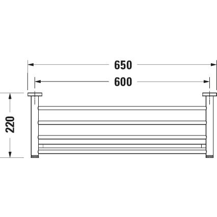 Duravit 99251000 - Nástenný vešiak na uteráky D-CODE 65 cm lesklý chróm