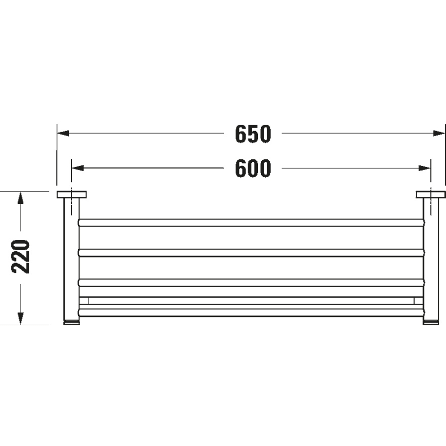 Duravit 99251000 - Nástenný vešiak na uteráky D-CODE 65 cm lesklý chróm