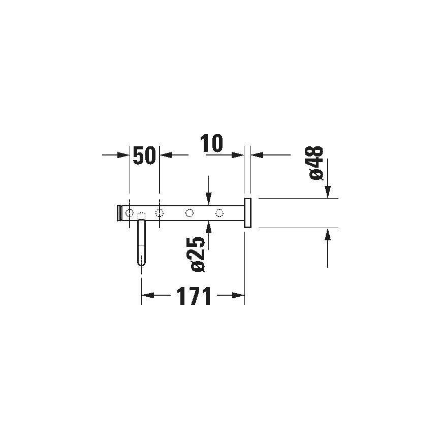 Duravit 99251000 - Nástenný vešiak na uteráky D-CODE 65 cm lesklý chróm