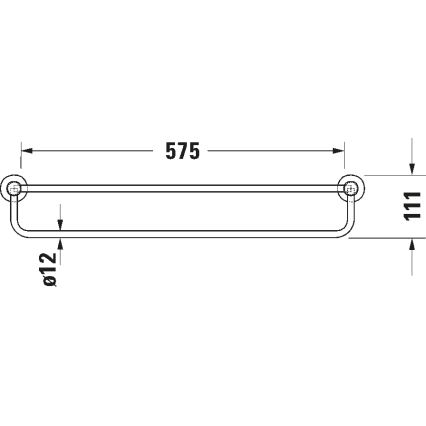 Duravit 99251000 - Nástenný vešiak na uteráky D-CODE 65 cm lesklý chróm