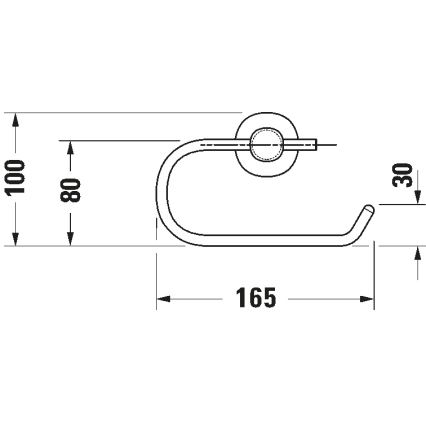 Duravit 99261000 - Držiak toaletného papiera D-CODE v lesklom chróme