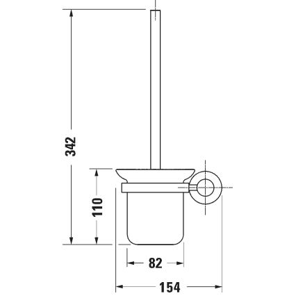 Duravit 99274600 - Nástenná WC kefa D-CODE matná čierna