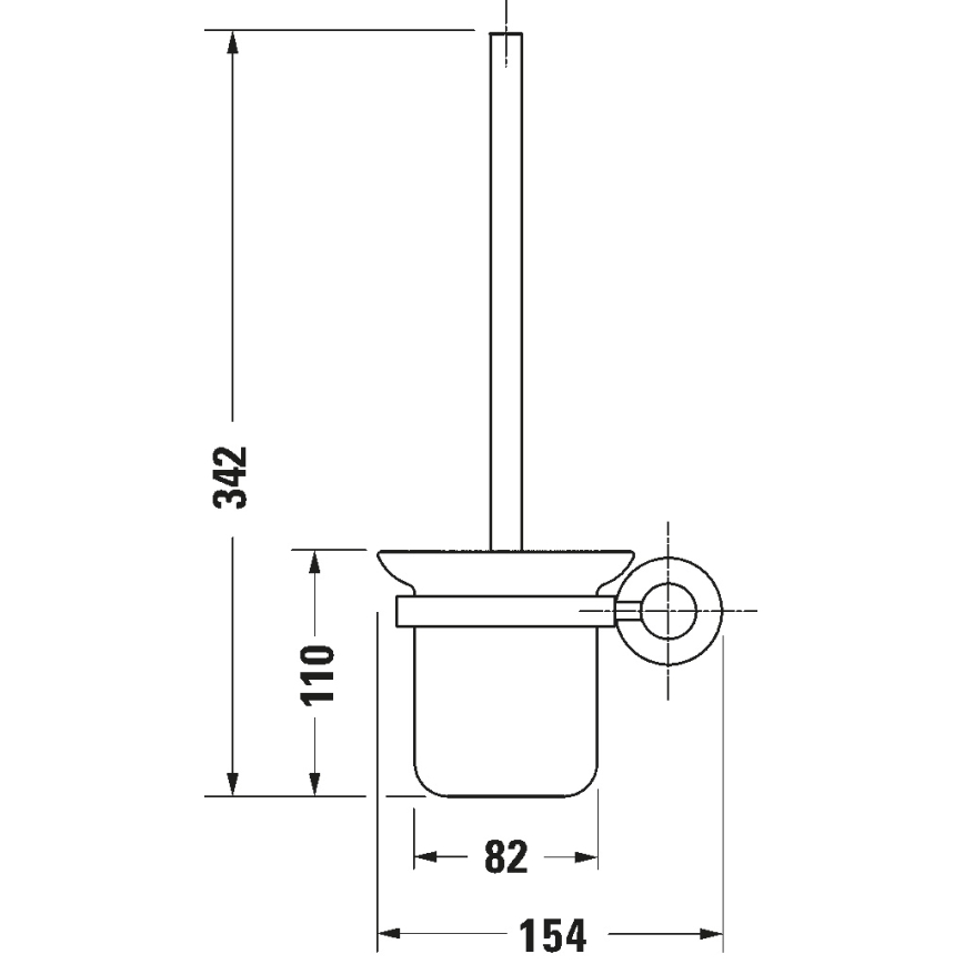 Duravit 99274600 - Nástenná WC kefa D-CODE matná čierna