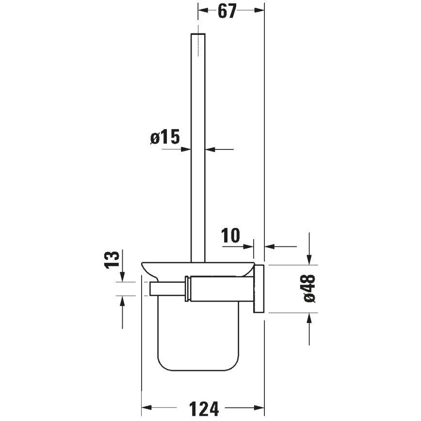 Duravit 99274600 - Nástenná WC kefa D-CODE matná čierna