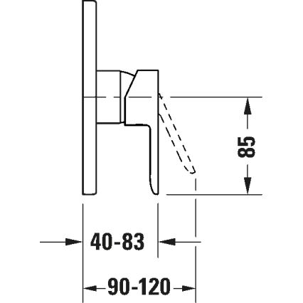 Duravit DC4210010046 - Sprchová batéria pre podomietkovú inštaláciu D-CODE matná čierna