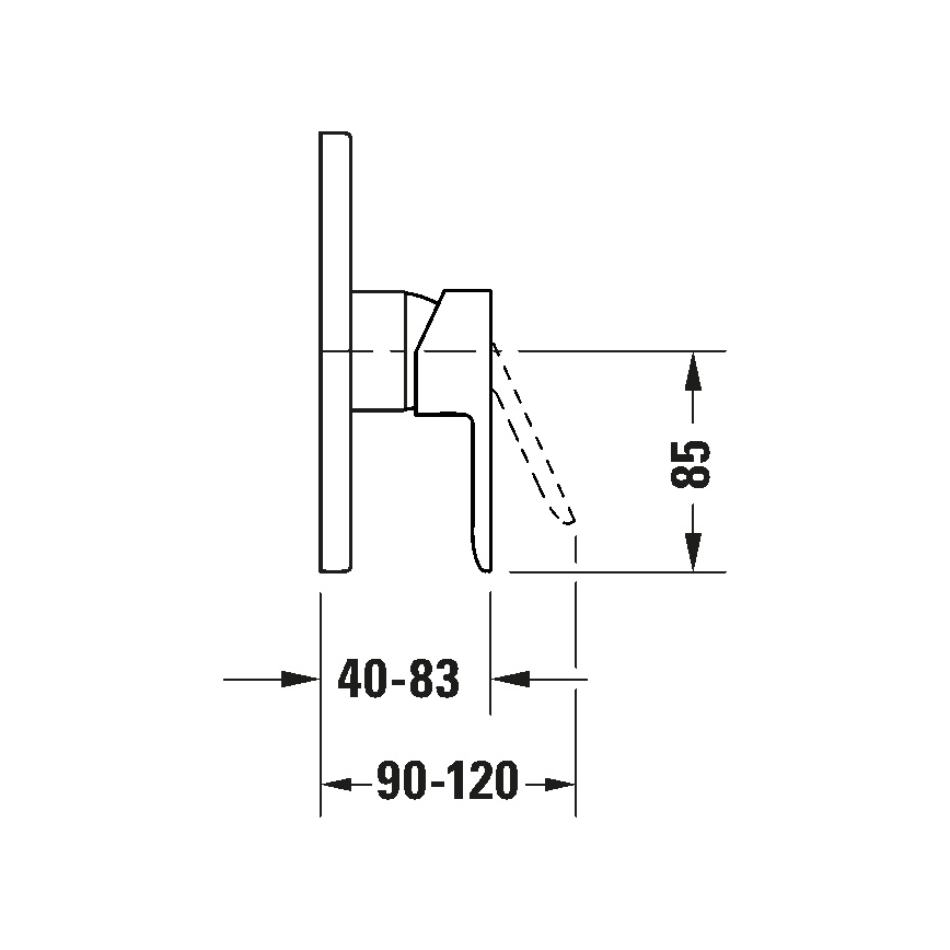 Duravit DC4210010046 - Sprchová batéria pre podomietkovú inštaláciu D-CODE matná čierna