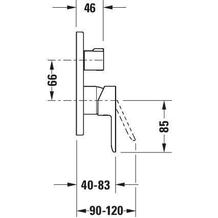 Duravit DC5210018010 - Vaňová batéria pre podomietkovú inštaláciu D-CODE lesklý chróm