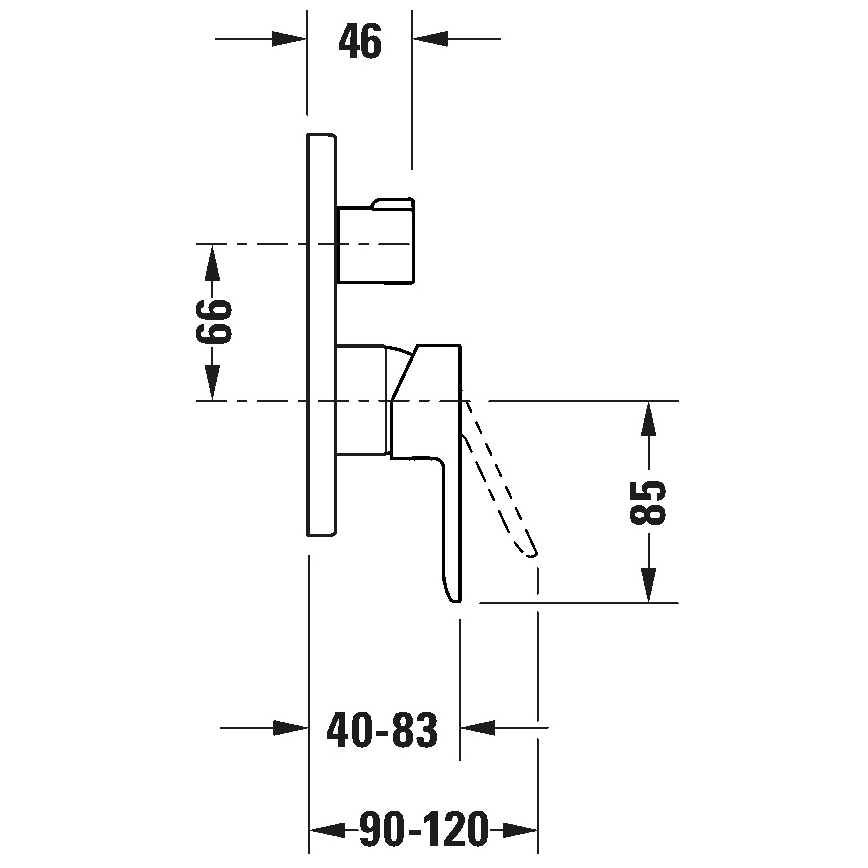 Duravit DC5210018010 - Vaňová batéria pre podomietkovú inštaláciu D-CODE lesklý chróm