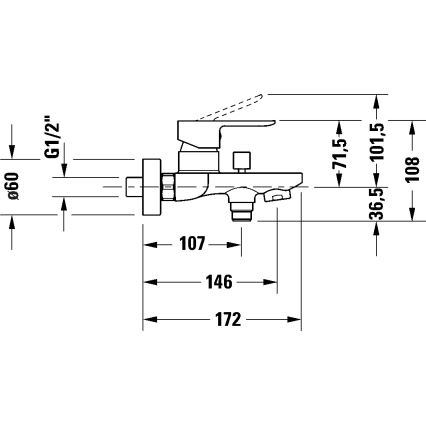 Duravit DC5230001010 - Vaňová batéria D-CODE, lesklý chróm