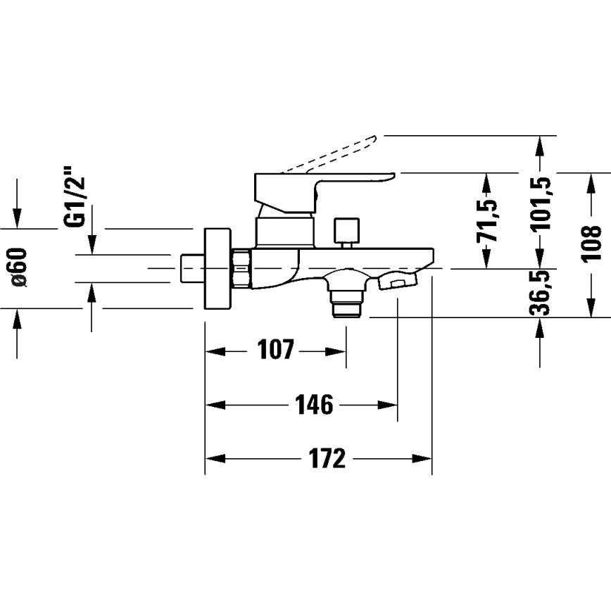 Duravit DC5230001010 - Vaňová batéria D-CODE, lesklý chróm