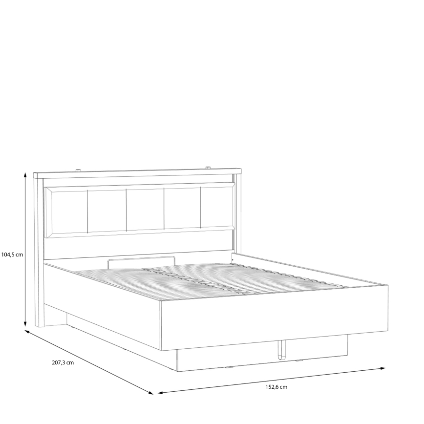 Dvojlôžková posteľ s úložným priestorom OREN 140x200 cm hnedá/čierna