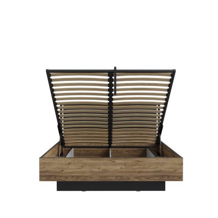 Dvojlôžková posteľ s úložným priestorom OREN 160x200 cm hnedá/čierna