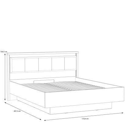 Dvojlôžková posteľ s úložným priestorom OREN 160x200 cm hnedá/čierna