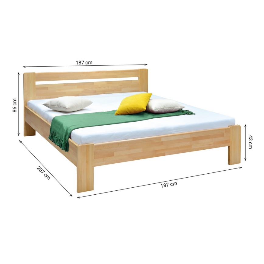 Dvojlôžková posteľ z masívu AMARA 180x200 cm buk