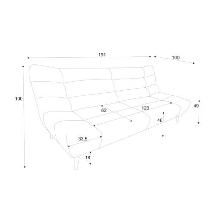 Dvojmiestná pohovka ALBA sivá