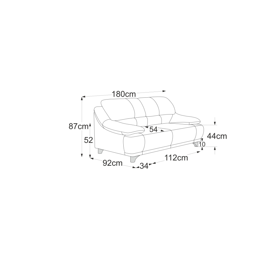 Dvojmiestna pohovka RIMINI sivá