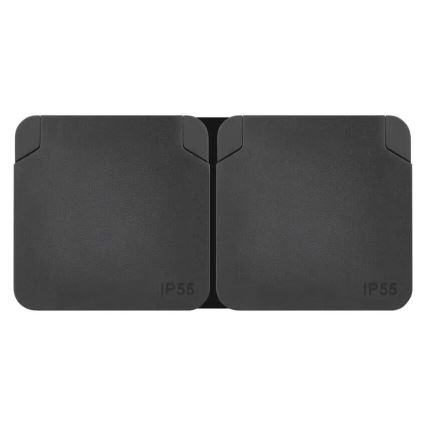 Dvojzásuvka do vlhkého prostredia IP55