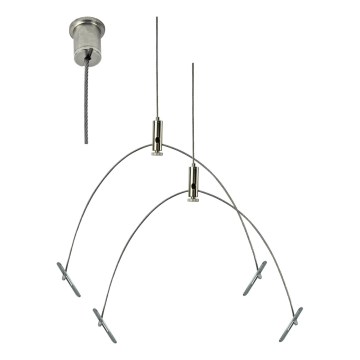 e2 elektro - Súprava závesných laniek 150 cm lesklý chróm