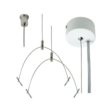 e2 elektro - Súprava závesných laniek 150 cm lesklý chróm