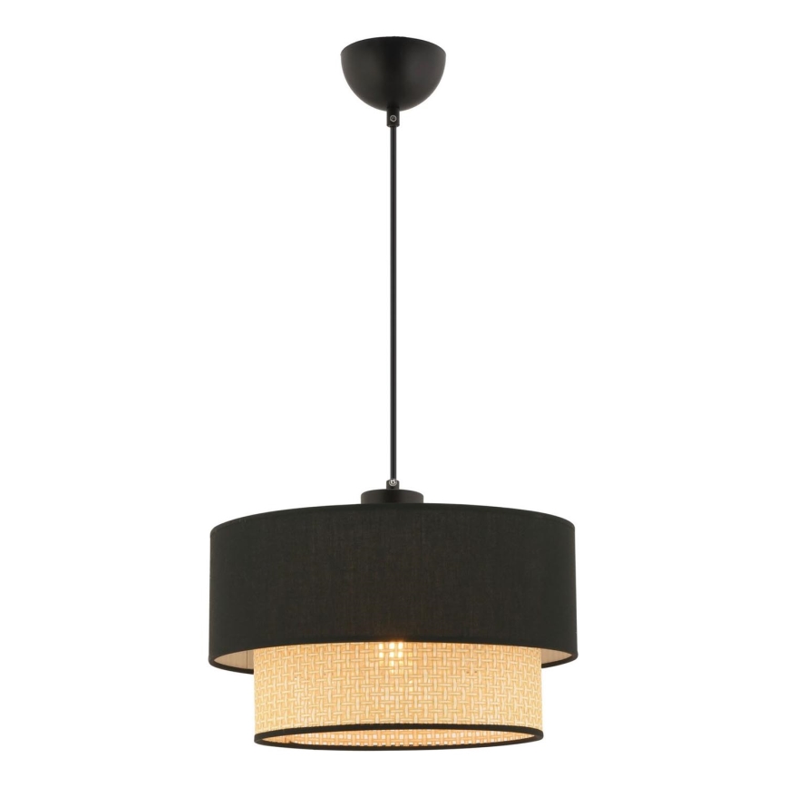 ECHO závesný luster 1xE27/60W/230V čierny/bežový