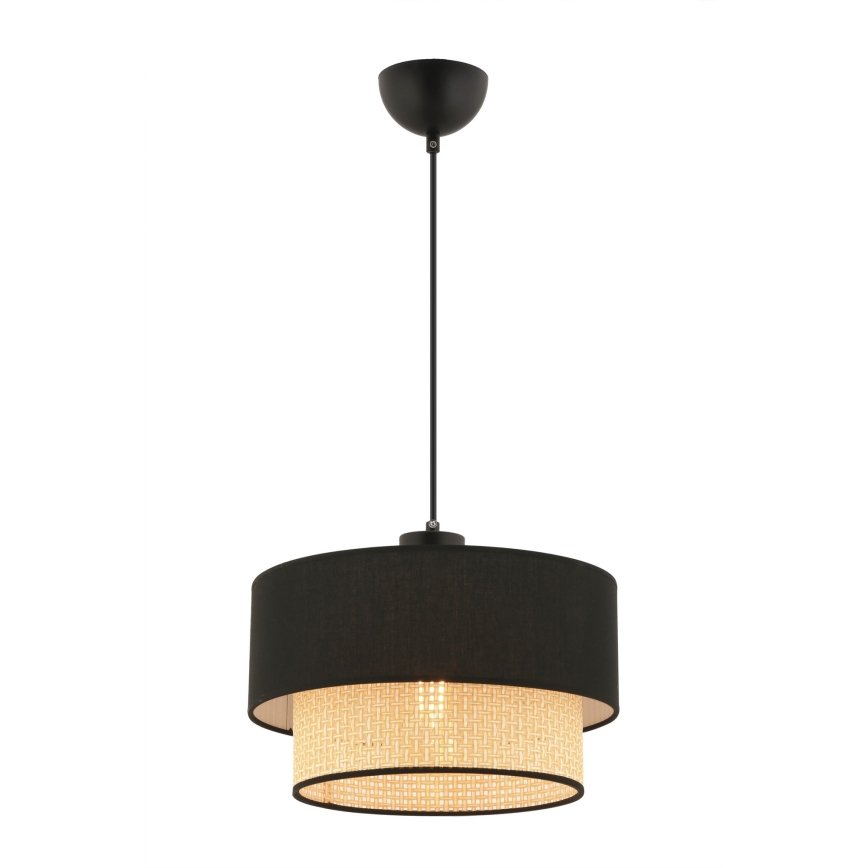 ECHO závesný luster 1xE27/60W/230V čierny/bežový