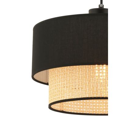 ECHO závesný luster 1xE27/60W/230V čierny/bežový