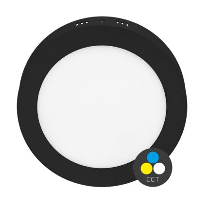 LED Stropné svietidlo LADA LED/18W/230V 3000/4000/6000K pr. 22 cm čierna