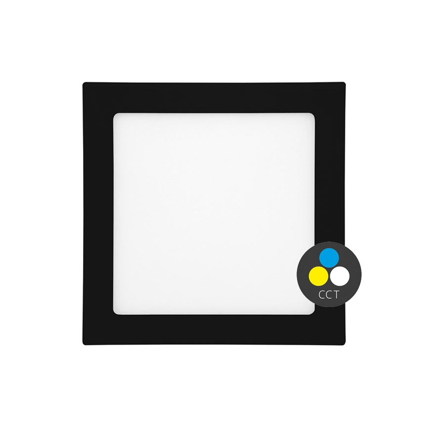 LED Kúpeľňové podhľadové svietidlo RAFA LED/12W/230V 3000/4000/6000K 17x17 cm IP44 čierna