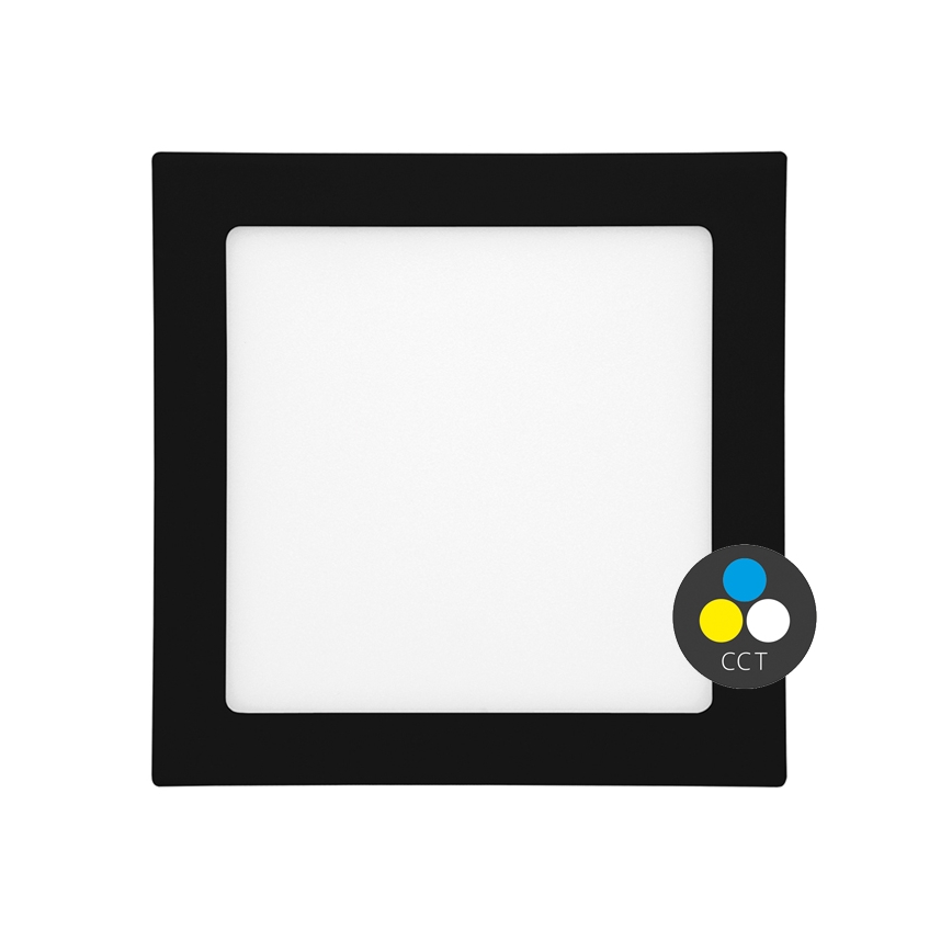 LED Kúpeľňové podhľadové svietidlo RAFA LED/18W/230V 3000/4000/6000K 22x22 cm IP44 čierna
