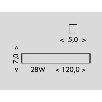 LED Stropné svietidlo DONAR LED/28W/230V 4000K 120 cm čierna