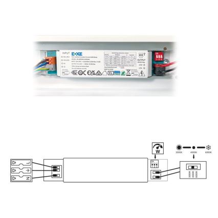 LED Žiarivkové svietidlo VELO LED/36/48/60W/230V 3000/4000/6000K 150 cm biela