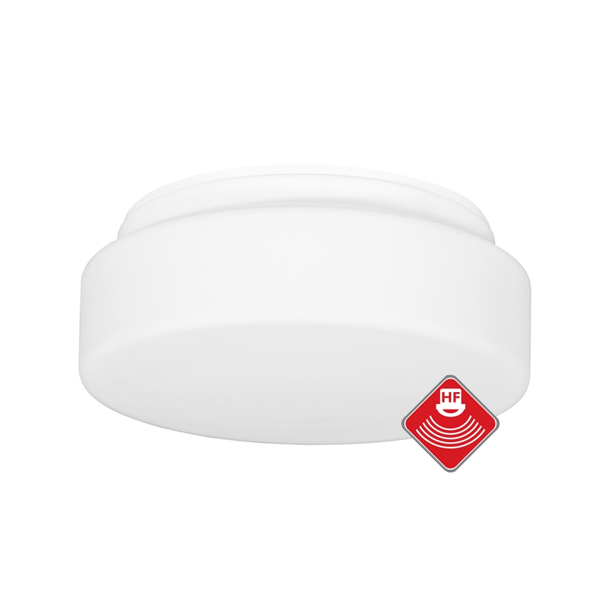 Vonkajšie stropné svietidlo so senzorom HECTOR 1xE27/60W/230V pr. 25 cm IP44 opál biela
