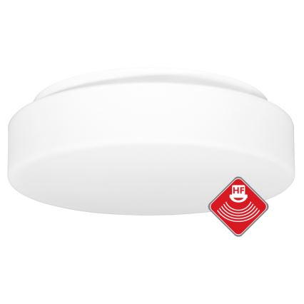 Vonkajšie stropné svietidlo so senzorom HECTOR 1xE27/60W/230V pr. 30 cm IP44 opál biela