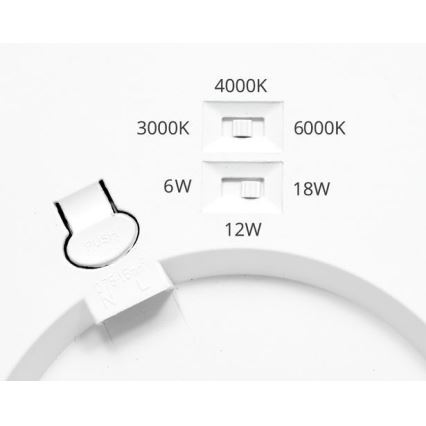 LED Stmievateľné podhľadové svietidlo so senzorom LEXA LED/6/12/18W/230V 3000/4000/6000K pr. 22,5 cm čierna