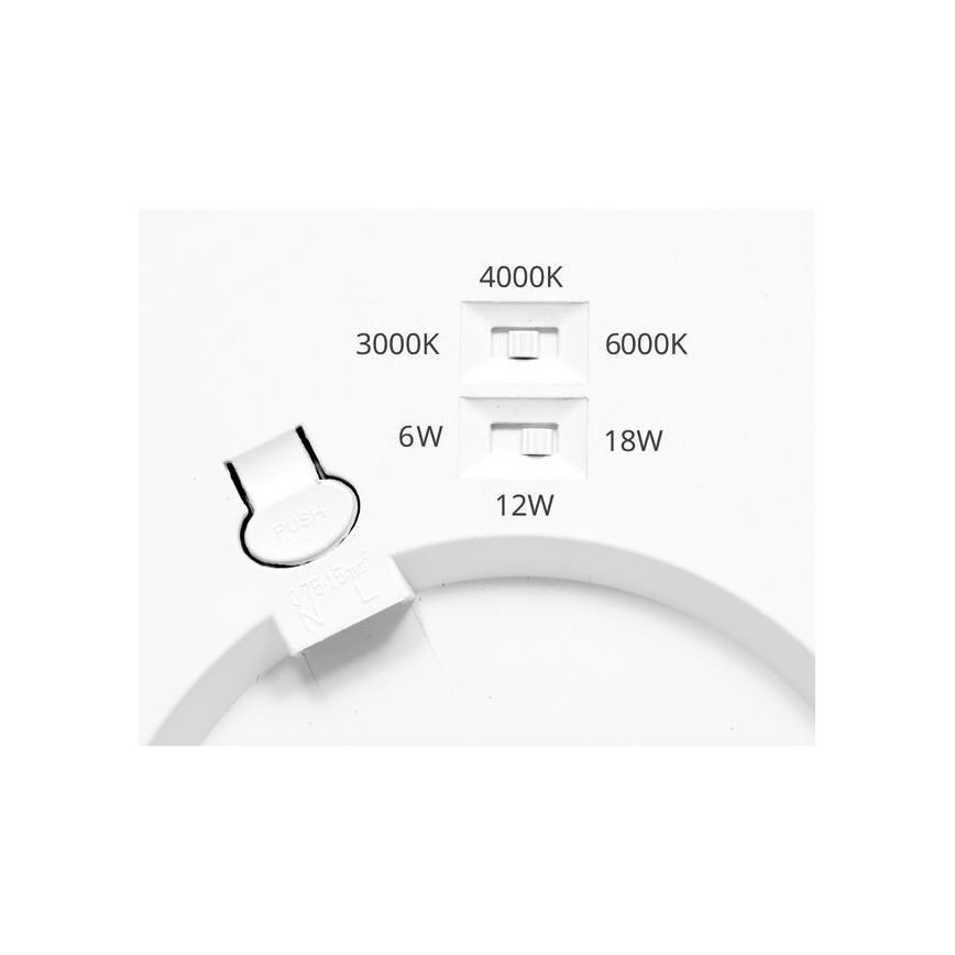 LED Stmievateľné podhľadové svietidlo so senzorom LEXA LED/6/12/18W/230V 3000/4000/6000K pr. 22,5 cm čierna
