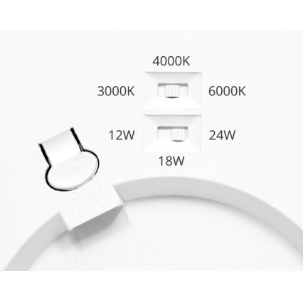 LED Stmievateľné podhľadové svietidlo so senzorom LEXA LED/12/18/24W/230V 3000/4000/6000K pr. 30 cm biela