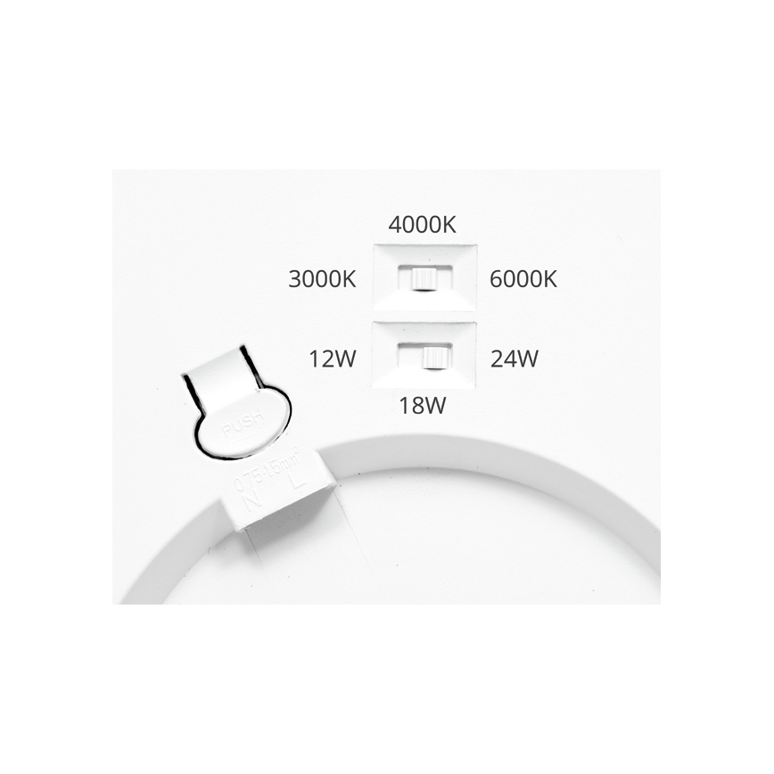 LED Stmievateľné podhľadové svietidlo so senzorom LEXA LED/12/18/24W/230V 3000/4000/6000K pr. 30 cm čierna