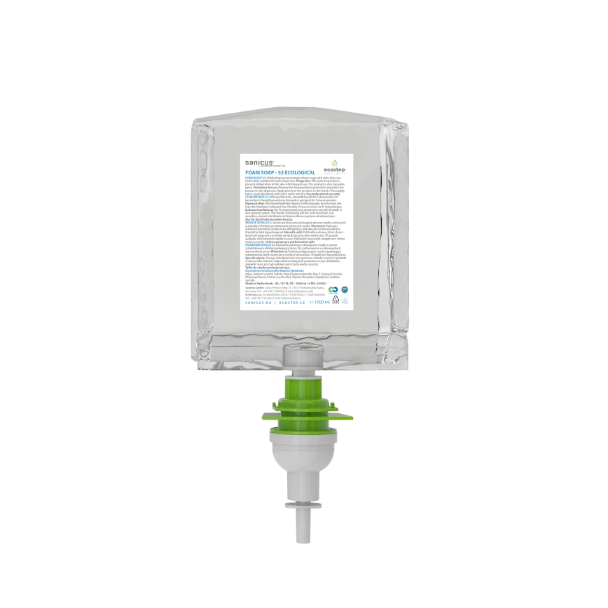 EcoStep 50051 - Bezdotykový dávkovač mydla S3 1000 ml 4xAA biela