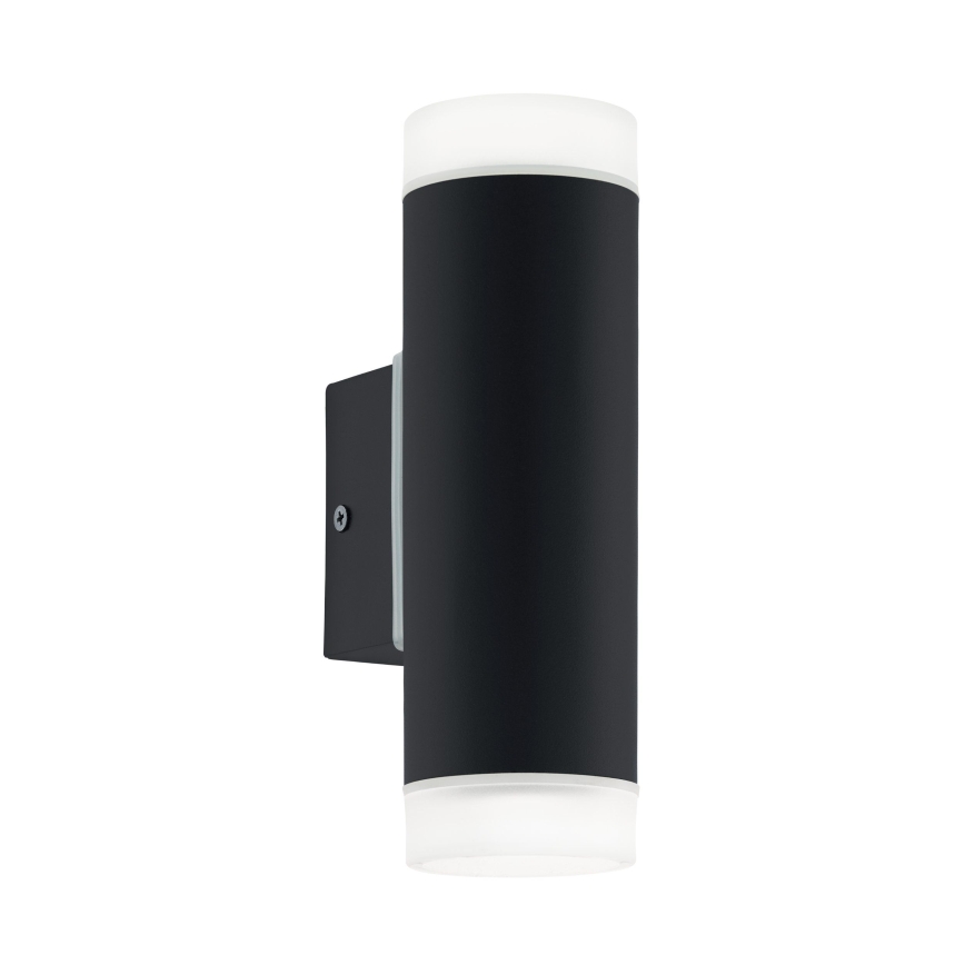 Eglo 13709 - LED vonkajšie nástenné svietidlo RIGA 2xGU10/4,6W/230V IP44 čierne