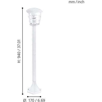 Eglo 18799 - LED vonkajšie svietidlo ALORIA 1xE27/8,5W/230V IP44 biele
