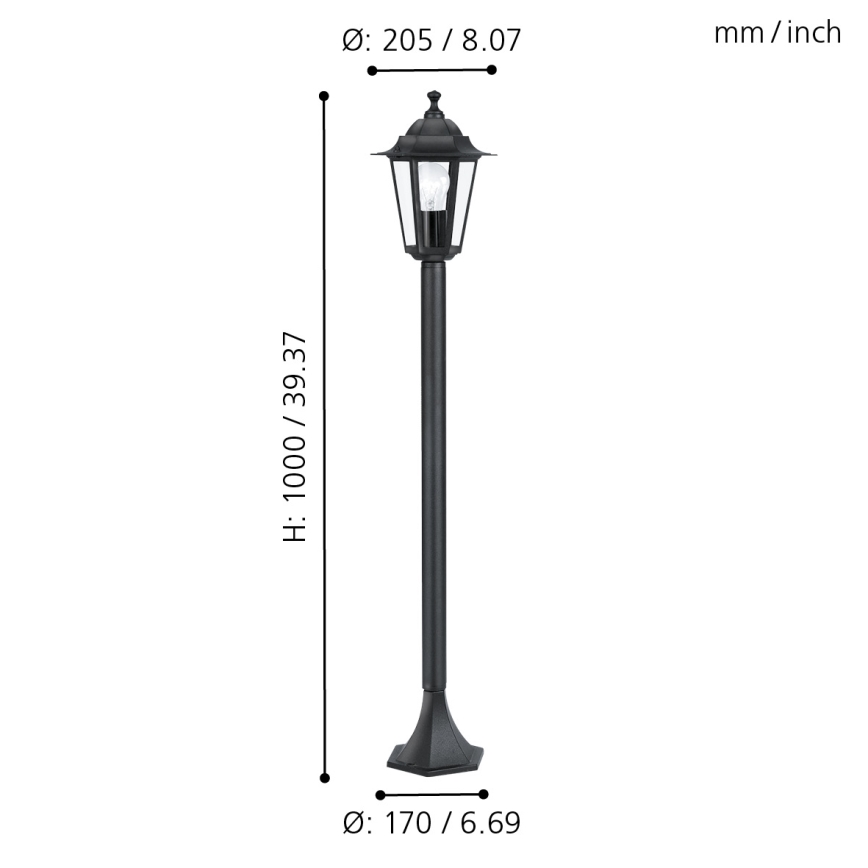 Eglo - Vonkajšia lampa 1xE27/60W/230V