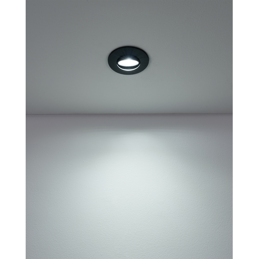 Eglo - Sada 7x LED podhľadových svietidiel LED/4,9W/230V 2700/4000/6500K pr. 9 cm čierna