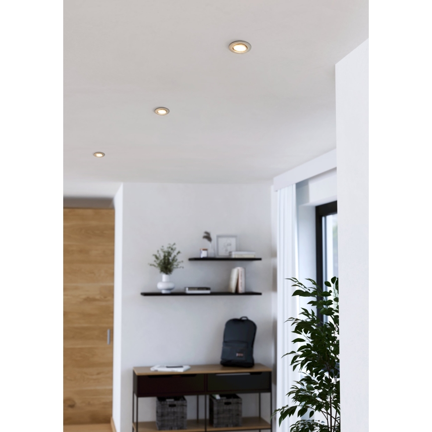 Eglo - SADA 3× LED podhľadových svietidiel LED/4,9W/230V 2700/4000/6500K pr. 9 cm matný chróm