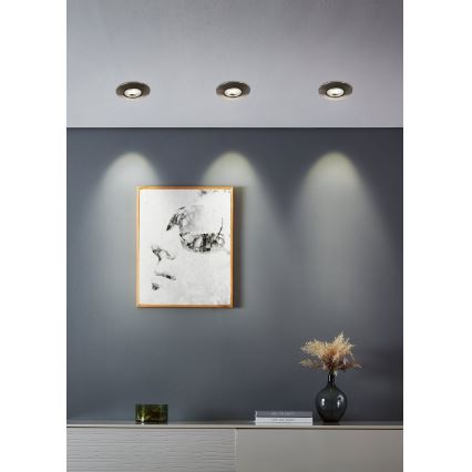 Eglo - SADA 10× zapustených LED svietidiel LED/4,9W/230V 2700/4000/6500K pr. 9 cm matný chróm