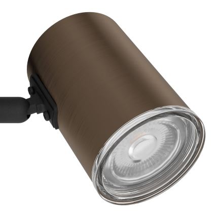 Eglo - Nástenné bodové svietidlo do kúpeľne 1xGU10/5W/230V IP44 čierna/hnedá