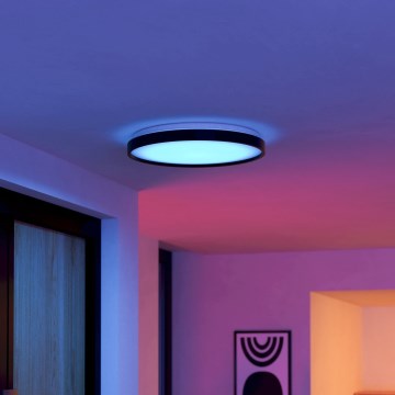 Eglo 300692- LED RGBW Stmievateľné stropné svietidlo MOZONCILLO-Z LED/28,3W/230V 2700-6500K priemer 48,4 cm čierna + diaľkové ovládanie