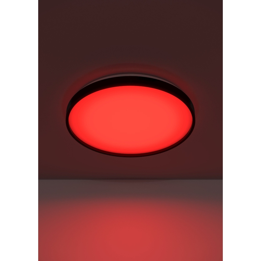 Eglo 300692- LED RGBW Stmievateľné stropné svietidlo MOZONCILLO-Z LED/28,3W/230V 2700-6500K priemer 48,4 cm čierna + diaľkové ovládanie